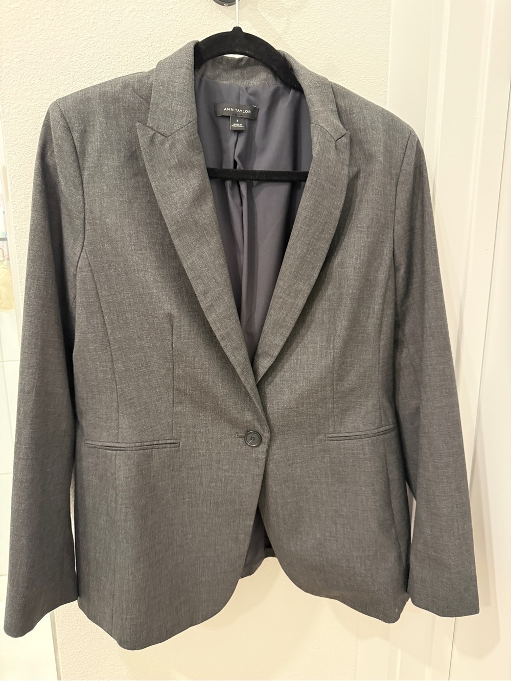 Ann Taylor Gray Single-Button Women's Blazer